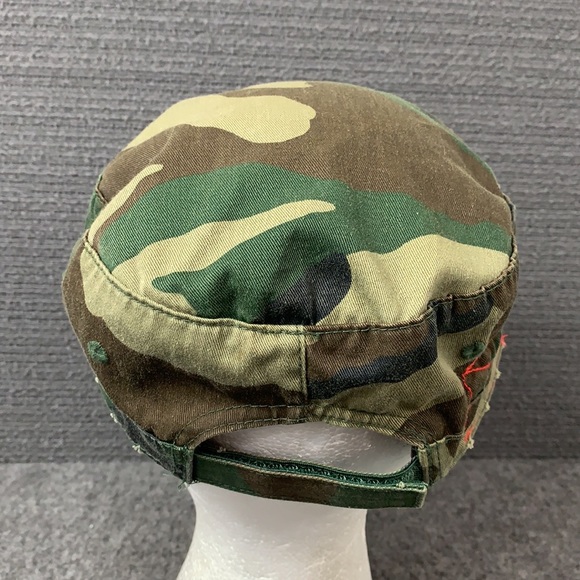 Wyoming Distressed Cadet Hat Unisex OSFM Camouflage Adjustable Strapback by HG - Picture 8 of 13